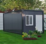 Kontener biurowo magazynowy 6 x 2,5 z płyty warstwowej gruba rama antracyt