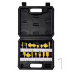 15-częściowy zestaw noży z węglików spiekanych, torba transportowa z trzpieniem 1/4". VEVOR