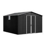 Domek metalowy NORDVIC Thor 283x313 cm, uchylne drzwi, Cold Grey