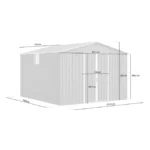 Domek metalowy NORDVIC Thor 283x313 cm, uchylne drzwi, Cold Grey - obrazek 5