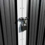 Domek metalowy NORDVIC Thor 283x313 cm, uchylne drzwi, Cold Grey - obrazek 6